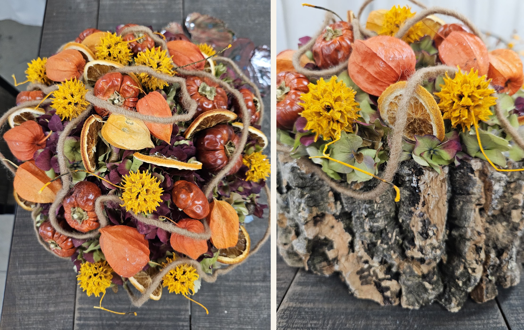 Herfsttafereel in kurken pot