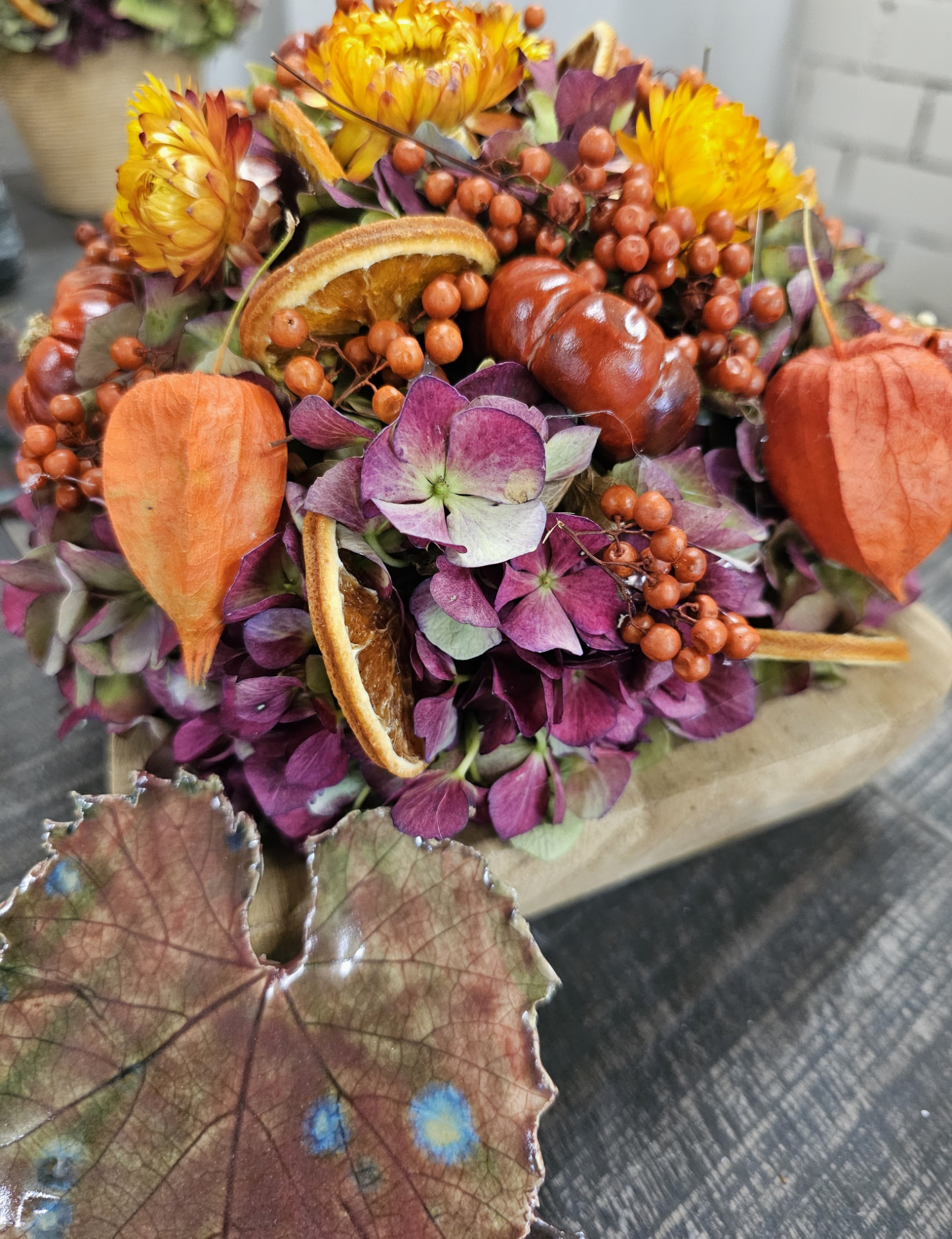 Houten schaaltje herfst